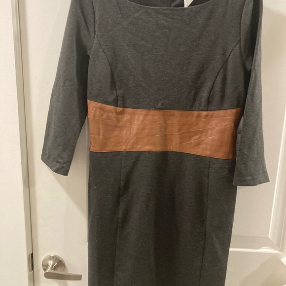 VENUS Gray and Brown Midi Dress - Picture 1 of 4